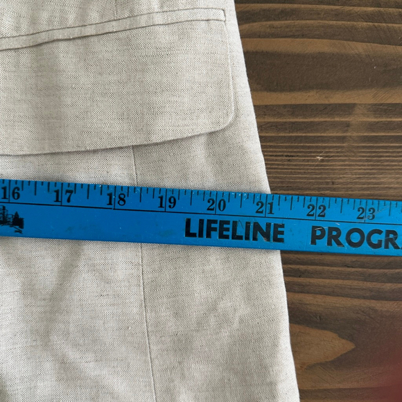 Women's LOFT Beige Linen Blend Blazer Jacket Size 6 Single Button Lightweight - Picture 10 of 10